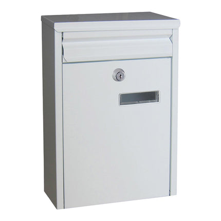 Crofta Wall Mounted Mailbox Newspaper Holder Box for Gate Home Office Outside House white