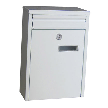 Crofta Wall Mounted Mailbox Newspaper Holder Box for Gate Home Office Outside House white
