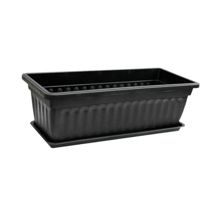 Crofta Window Box Planter 17 inch Flower Box Pot for Windowsill Indoor Outdoor Yard black