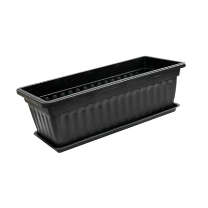 Crofta Window Box Planter 17 inch Flower Box Pot for Windowsill Indoor Outdoor Yard black