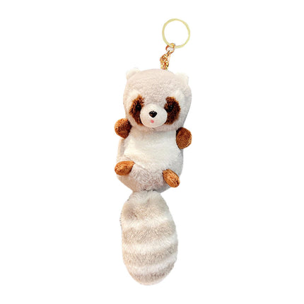Crofta Animal Plush Toy Keychain Stuffed Animal Key Chain for Car Key Creative Gift Gray