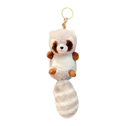 Crofta Animal Plush Toy Keychain Stuffed Animal Key Chain for Car Key Creative Gift Gray
