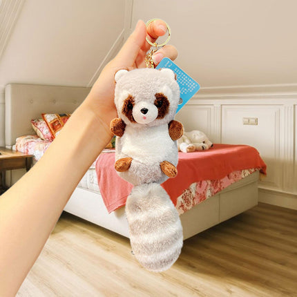 Crofta Animal Plush Toy Keychain Stuffed Animal Key Chain for Car Key Creative Gift Gray