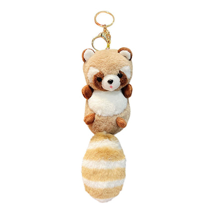 Crofta Animal Plush Toy Keychain Stuffed Animal Key Chain for Car Key Creative Gift Brown