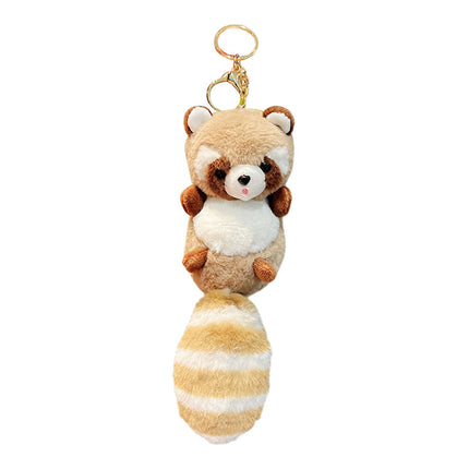 Crofta Animal Plush Toy Keychain Stuffed Animal Key Chain for Car Key Creative Gift Brown