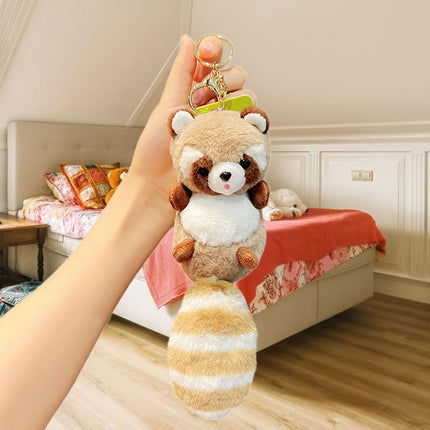Crofta Animal Plush Toy Keychain Stuffed Animal Key Chain for Car Key Creative Gift Brown