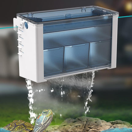 Aquarium Filter Box Quiet Waterfall Flow Filter Box for Fish Tank Amphibians 24cmx12.5cmx16cm