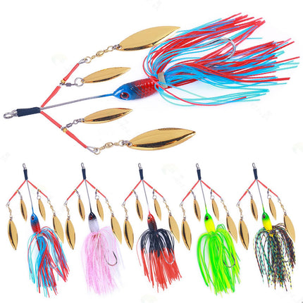 5Pcs Fishing Lures Spinnerbait Metal Fishing Tackle for Crappie Bass Walleye