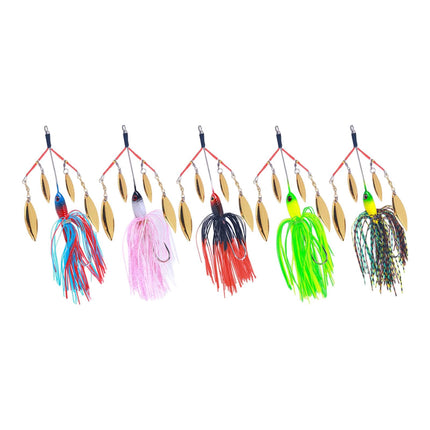 5Pcs Fishing Lures Spinnerbait Metal Fishing Tackle for Crappie Bass Walleye