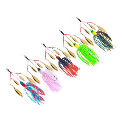 5Pcs Fishing Lures Spinnerbait Metal Fishing Tackle for Crappie Bass Walleye