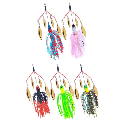 5Pcs Fishing Lures Spinnerbait Metal Fishing Tackle for Crappie Bass Walleye