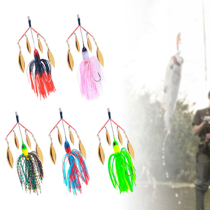 5Pcs Fishing Lures Spinnerbait Metal Fishing Tackle for Crappie Bass Walleye