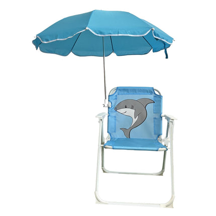 Kids Camping Chair with Umbrella Beach Chair for Travel Camping Picnic blue