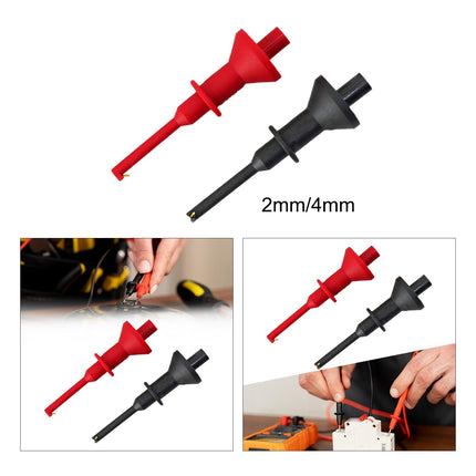 2Pcs IC Grabber Insulated Lightweight Flexible Practical Test Hook Clip 2mm