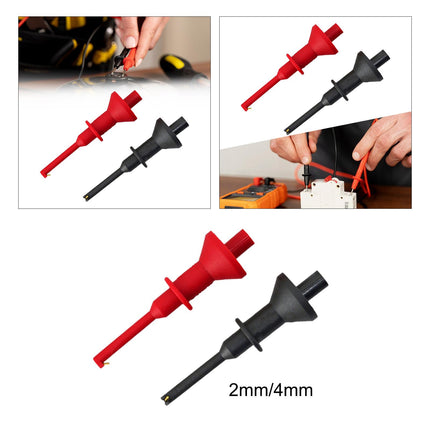 2Pcs IC Grabber Insulated Lightweight Flexible Practical Test Hook Clip 2mm