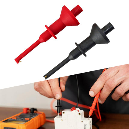 2Pcs IC Grabber Insulated Lightweight Flexible Practical Test Hook Clip 4mm