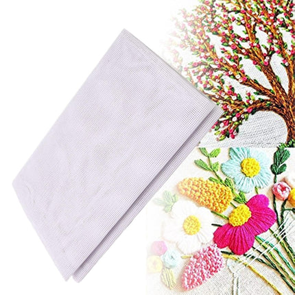 Crofta Cross Stitch Cloth Crafts Home 14ct Solid Home Decor DIY Needle Point Canvas 53x50cm