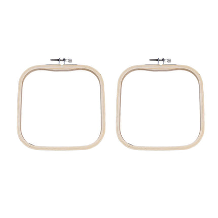 Crofta 2Pcs Embroidered Stretch Tool Hoop Ring Sewing Tools Decor Cross Stitch Hoop 16cmx16cm