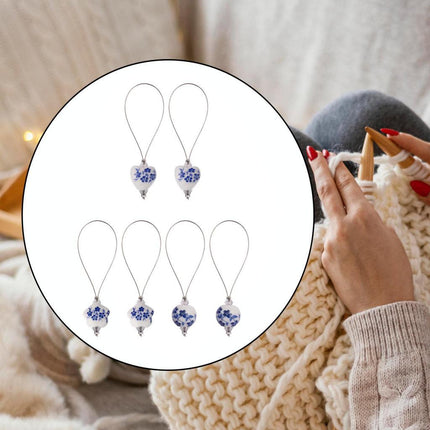 Crofta Knitting Stitch Markers Handmade Practical Clip for Crochet Weaving Supplies 6pcs Style B