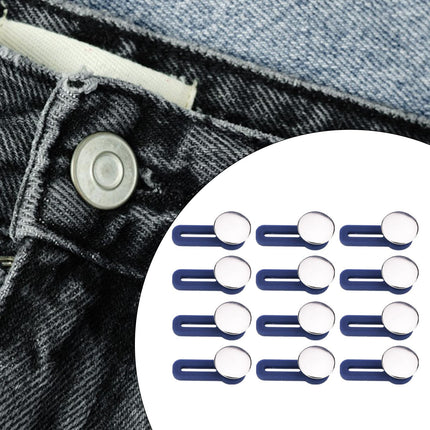 Crofta 12x Waist Extender No Sewing Women Practical Metal Button Extender for Jeans Silver