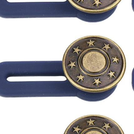 Crofta 12x Waist Extender No Sewing Women Practical Metal Button Extender for Jeans Copper Star Pattern