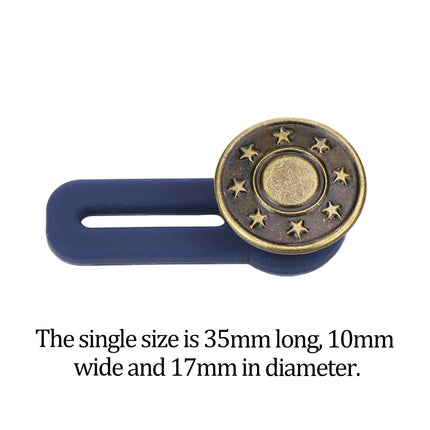 Crofta 12x Waist Extender No Sewing Women Practical Metal Button Extender for Jeans Copper Star Pattern