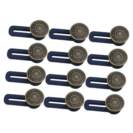 Crofta 12x Waist Extender No Sewing Women Practical Metal Button Extender for Jeans Copper Letter