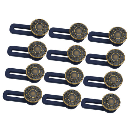 Crofta 12x Waist Extender No Sewing Women Practical Metal Button Extender for Jeans Copper Letter
