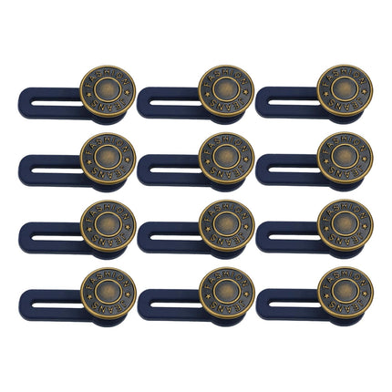 Crofta 12x Waist Extender No Sewing Women Practical Metal Button Extender for Jeans Copper Letter