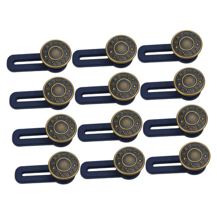 Crofta 12x Waist Extender No Sewing Women Practical Metal Button Extender for Jeans Copper Letter