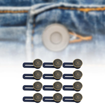 Crofta 12x Waist Extender No Sewing Women Practical Metal Button Extender for Jeans Copper Letter