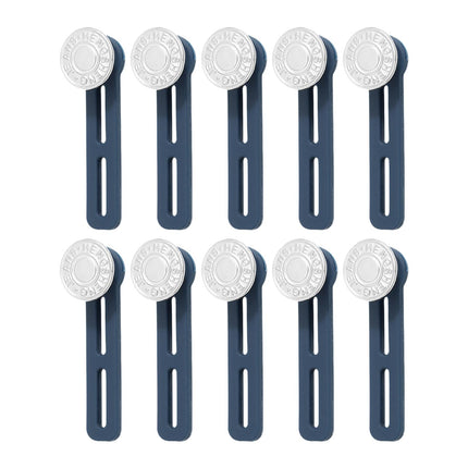 Crofta 10 Pieces Pants Waist Extender Clothes Accessories No Sew Waistband Expander Silver Letter