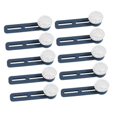 Crofta 10 Pieces Pants Waist Extender Clothes Accessories No Sew Waistband Expander Silver Letter