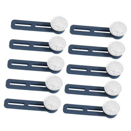 Crofta 10 Pieces Pants Waist Extender Clothes Accessories No Sew Waistband Expander Silver Letter