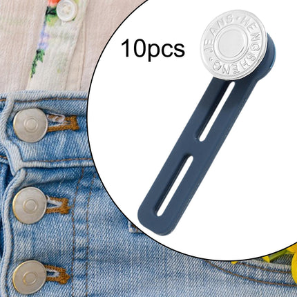 Crofta 10 Pieces Pants Waist Extender Clothes Accessories No Sew Waistband Expander Silver Letter