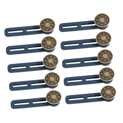 Crofta 10 Pieces Pants Waist Extender Clothes Accessories No Sew Waistband Expander Copper Star Pattern