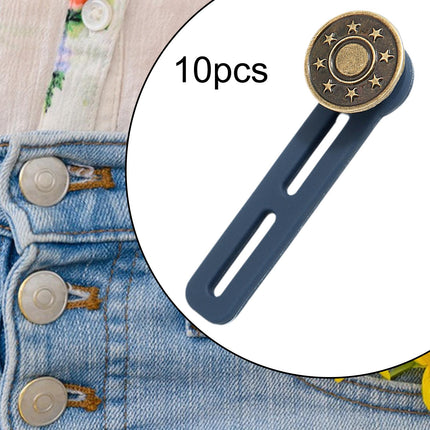Crofta 10 Pieces Pants Waist Extender Clothes Accessories No Sew Waistband Expander Copper Star Pattern