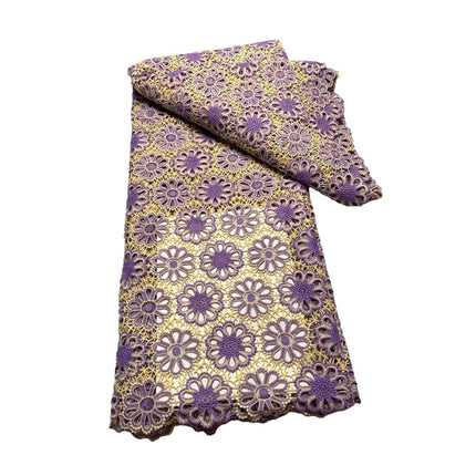 Crofta Lace Embroidery Cloth 4.5MX1.2M for Tablecloths Wedding Party Dresses Gowns Purple