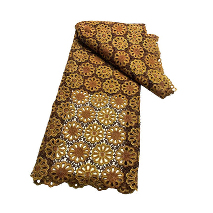 Crofta Lace Embroidery Cloth 4.5MX1.2M for Tablecloths Wedding Party Dresses Gowns Brown