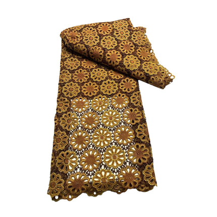 Crofta Lace Embroidery Cloth 4.5MX1.2M for Tablecloths Wedding Party Dresses Gowns Brown