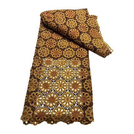 Crofta Lace Embroidery Cloth 4.5MX1.2M for Tablecloths Wedding Party Dresses Gowns Brown