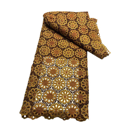 Crofta Lace Embroidery Cloth 4.5MX1.2M for Tablecloths Wedding Party Dresses Gowns Brown