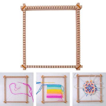 Crofta 3 in1 Weaving Loom Kits Knitting Tools Wood Multiuse for Household Beginners Weaving Loom
