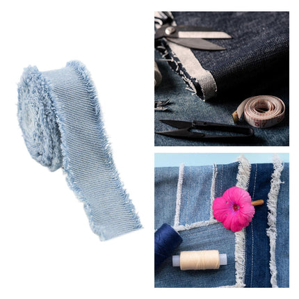 Crofta Denim Ribbon Projects DIY Lightweight Sewing Ribbon for Bedding Clothes Bags Light Blue