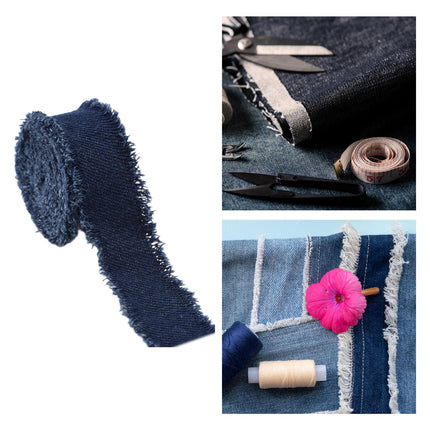 Crofta Denim Ribbon Projects DIY Lightweight Sewing Ribbon for Bedding Clothes Bags Dark Blue