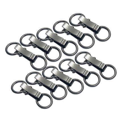Crofta 10Pcs Metal Buckle Alloy Snap Hook Clasp for Jacket Sewing Projects Clothing gray black