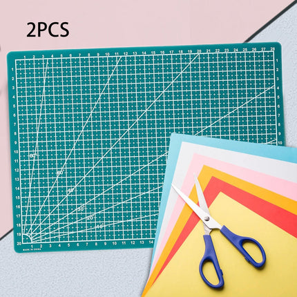 Crofta 2 Gridded Cutting Boards Adults Fabrics Hobby Cutting Sewing Mats for Crafts 30cmx22cmx0.9mm