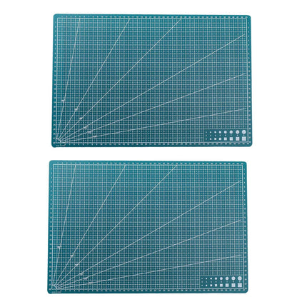 Crofta 2 Gridded Cutting Boards Adults Fabrics Hobby Cutting Sewing Mats for Crafts 45cmx30cmx0.9mm