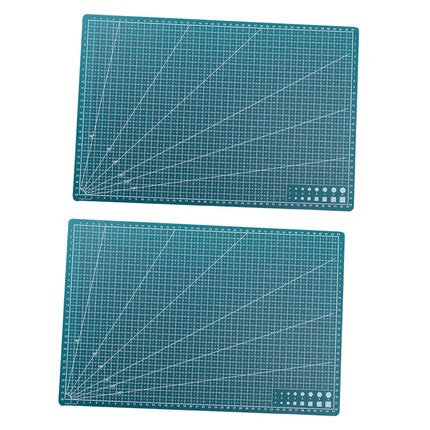 Crofta 2 Gridded Cutting Boards Adults Fabrics Hobby Cutting Sewing Mats for Crafts 45cmx30cmx0.9mm