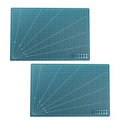 Crofta 2 Gridded Cutting Boards Adults Fabrics Hobby Cutting Sewing Mats for Crafts 45cmx30cmx0.9mm